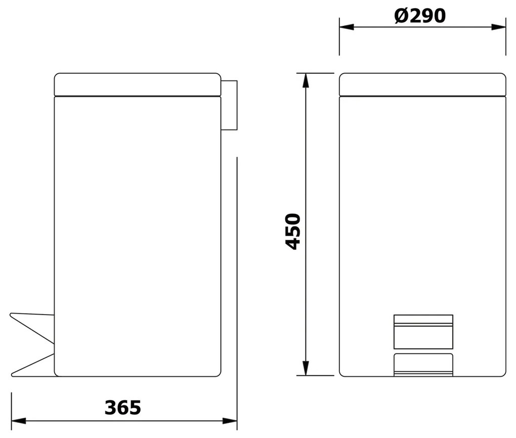 AQUALINE 27120 Simple line szemetes kosár kerek 20 l, rozsdamentes acél