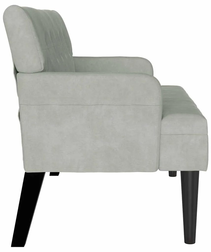 vidaXL Chesterfield Pad Világosszürke 112 x 65,5 x 75 cm Bársony