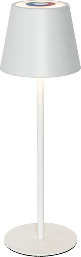 Asztali lámpa fehér, beépített LED-del, dimmerrel és újratölthető RGB IP54 - Murdock