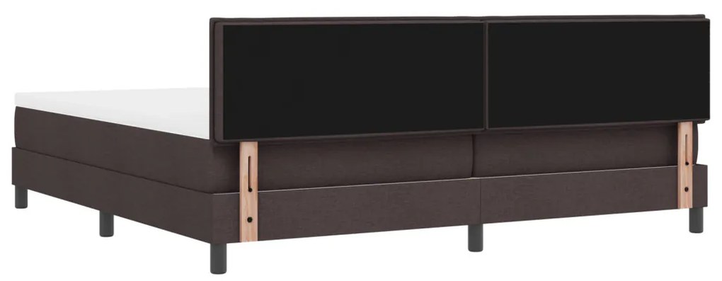 vidaXL Boxspring Ágy Mattal Sötétbarna 200x200 cm Szövet