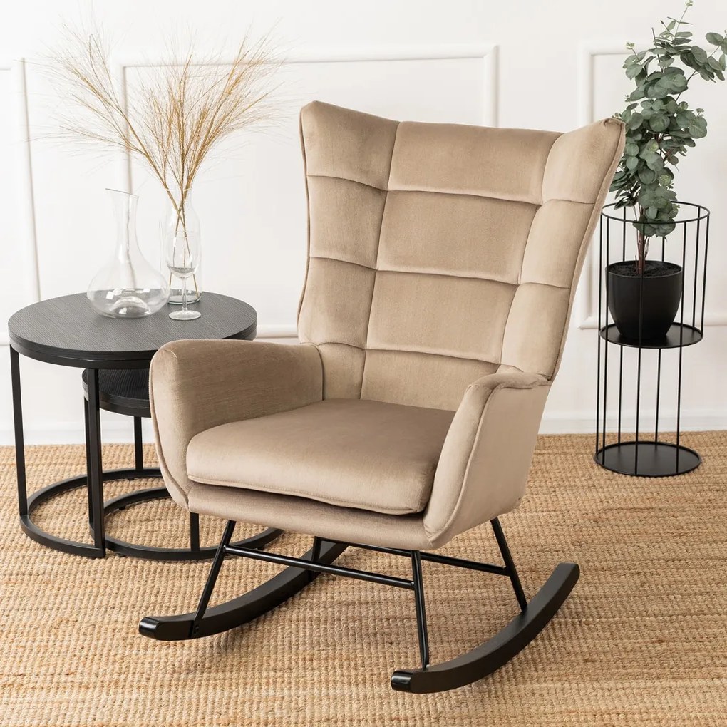 Scaun elegant din catifea gri. DAKOTA