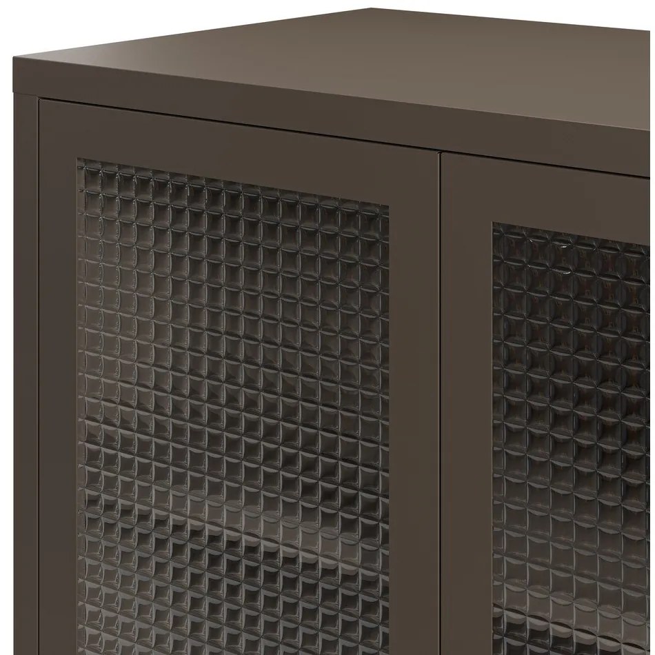 Szürke fém tálalószekrény 70x100x40 cm Layna – Marckeric