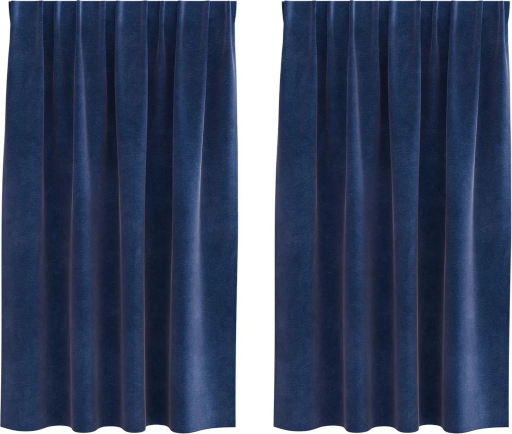 vidaXL Sötétítő függönyök 2 pcs Sötét kék 140 x 175 cm Bársony