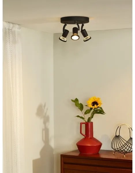 Lucide 11903/15/30 - LED spotlámpa JASTER-LED 3xGU10/5W/230V fekete
