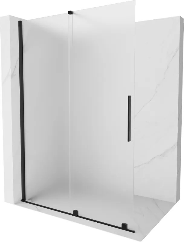 Mexen Velar toló zuhanyfal Walk-in 140 x 200 cm, matt 8 mm, fekete - 871-140-000-33-70