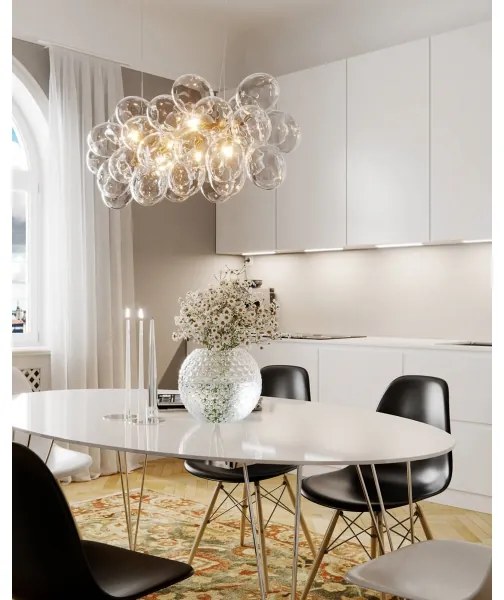 ByRydens 4200880-6509 - Kábeles csillár GROSS BAR 8xG9/4W/230V átlátszó