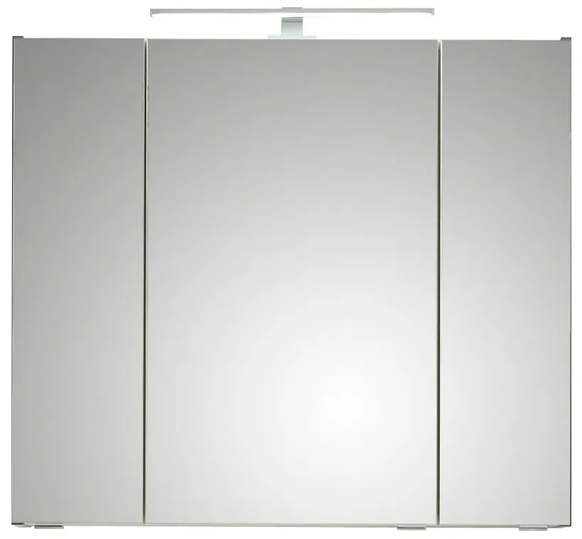 Szürke függő fürdőszoba szekrény tükörrel 80x70 cm Set 357 - Pelipal