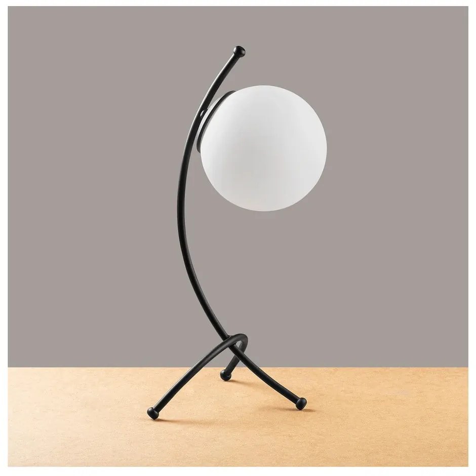 Fekete-fehér asztali lámpa üveg búrával (magasság 43 cm) Yay – Opviq lights