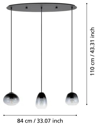 Eglo 900195 - Csillár zsinóron AGUILARES 3xE27/40W/230V