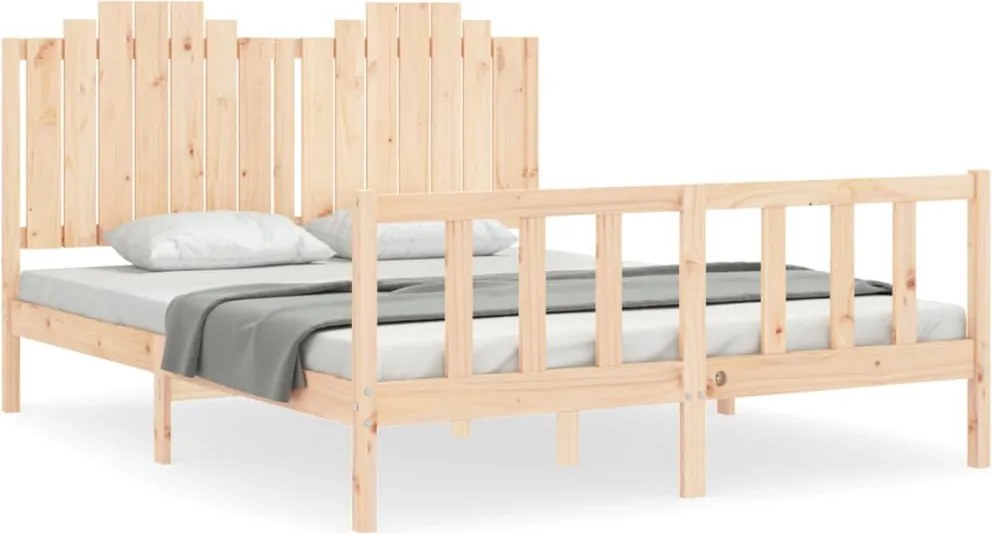 vidaXL tömör fenyőfa ágy matrac nélkül 160 x 200 cm