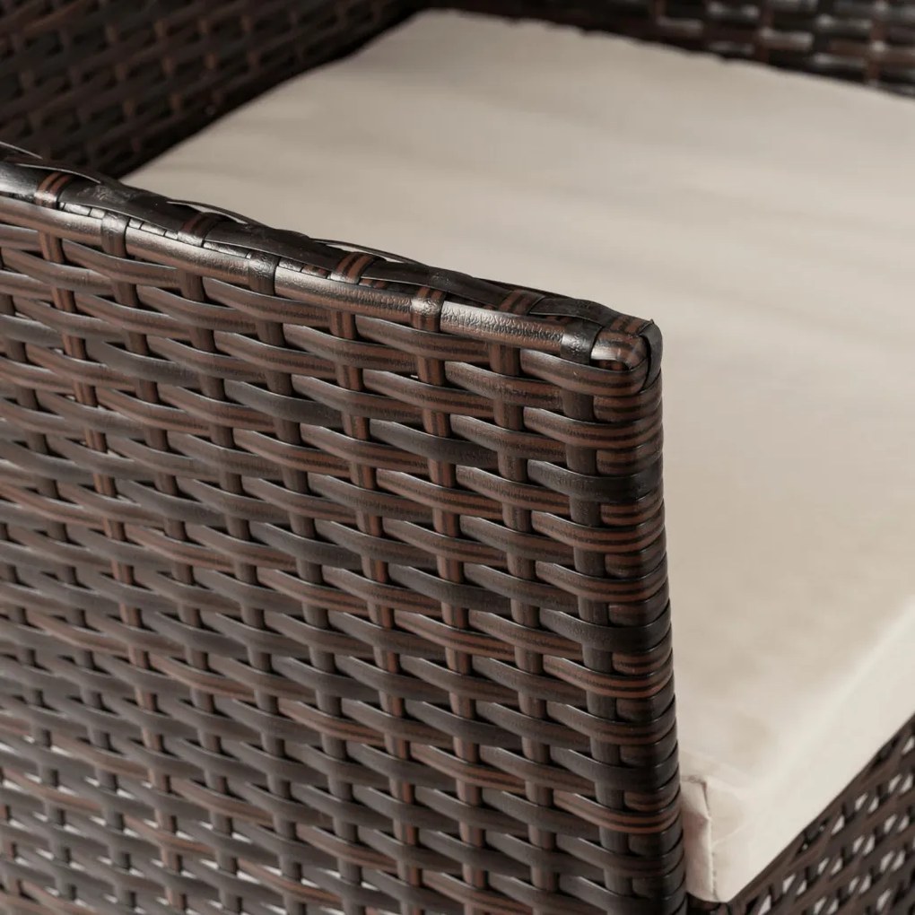 Kerti bútor szett barna/bézs színben – MISSISIPI