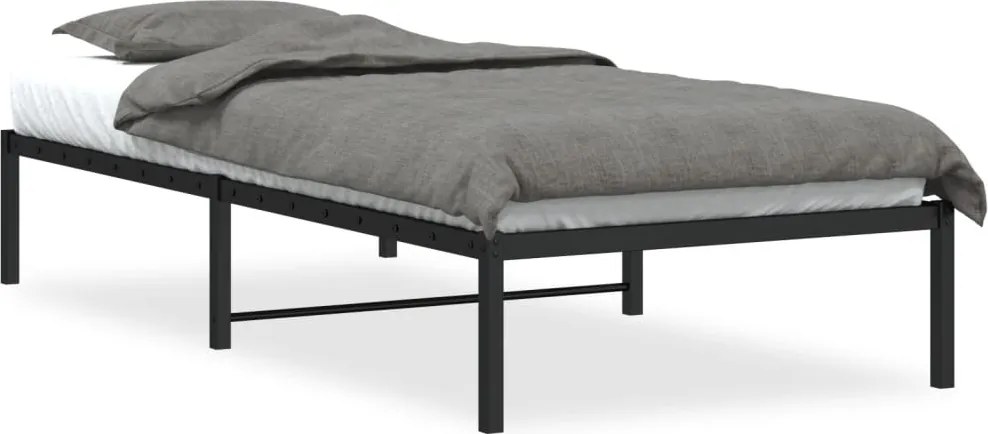 vidaXL fekete fém ágykeret 90 x 200 cm