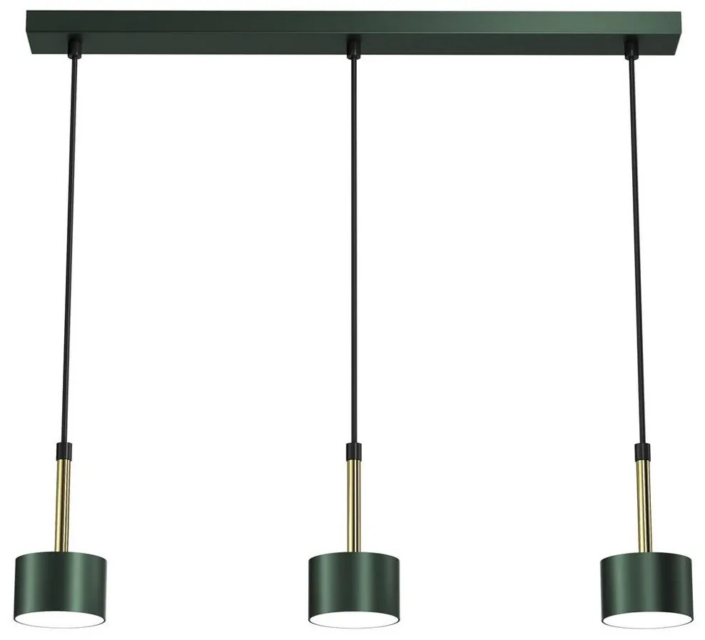 Csillár zsinóron ARENA 3xGX53/11W/230V zöld/arany