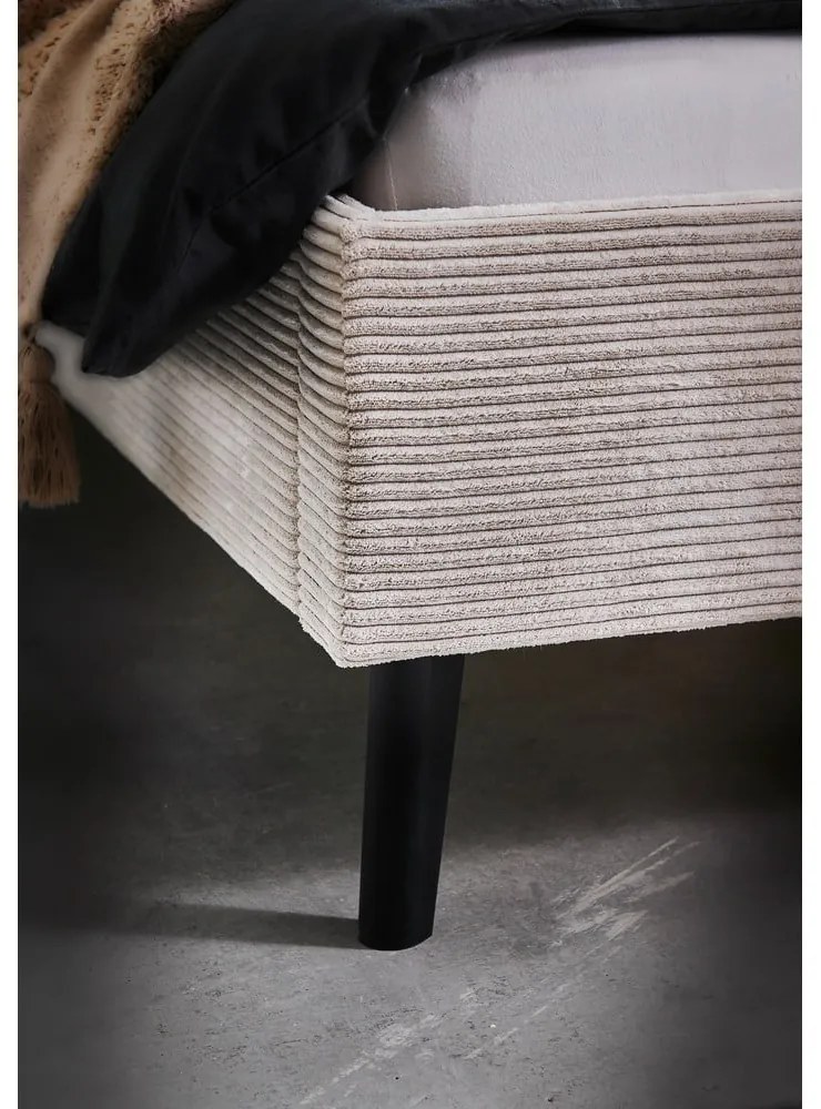 Bézs kárpitozott franciaágy ágyrács nélkül 180x200 cm Avola – Meise Möbel