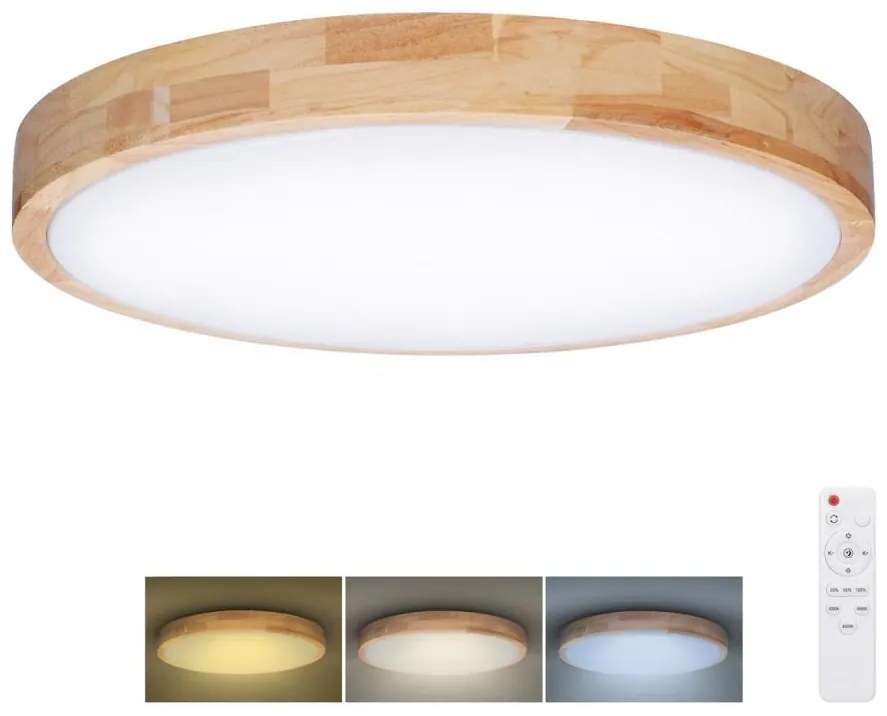 Solight WO8010 LED állítható fényű SOLID OAK lámpa LED/60W/230V 3000-6500K, 51 c