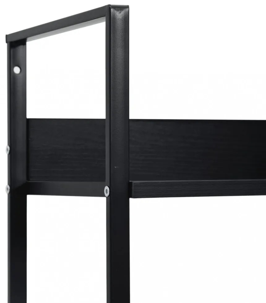 5 szintes fekete szerelt fa könyvespolc 60 x 27,6 x 158,5 cm
