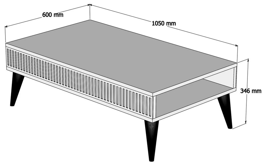 Dohányzóasztal Milan - Diós, Fehér Marble
