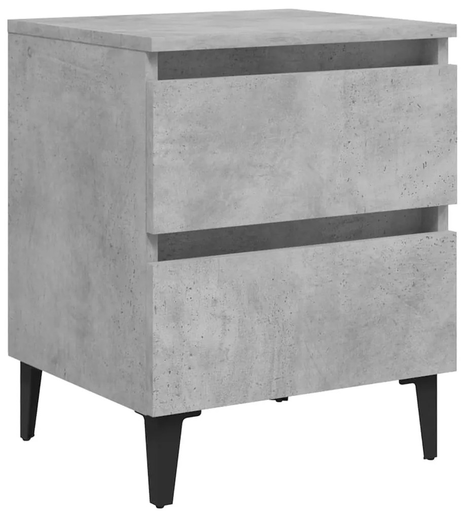 2 db betonszürke szerelt fa éjjeliszekrény 40 x 35 x 50 cm