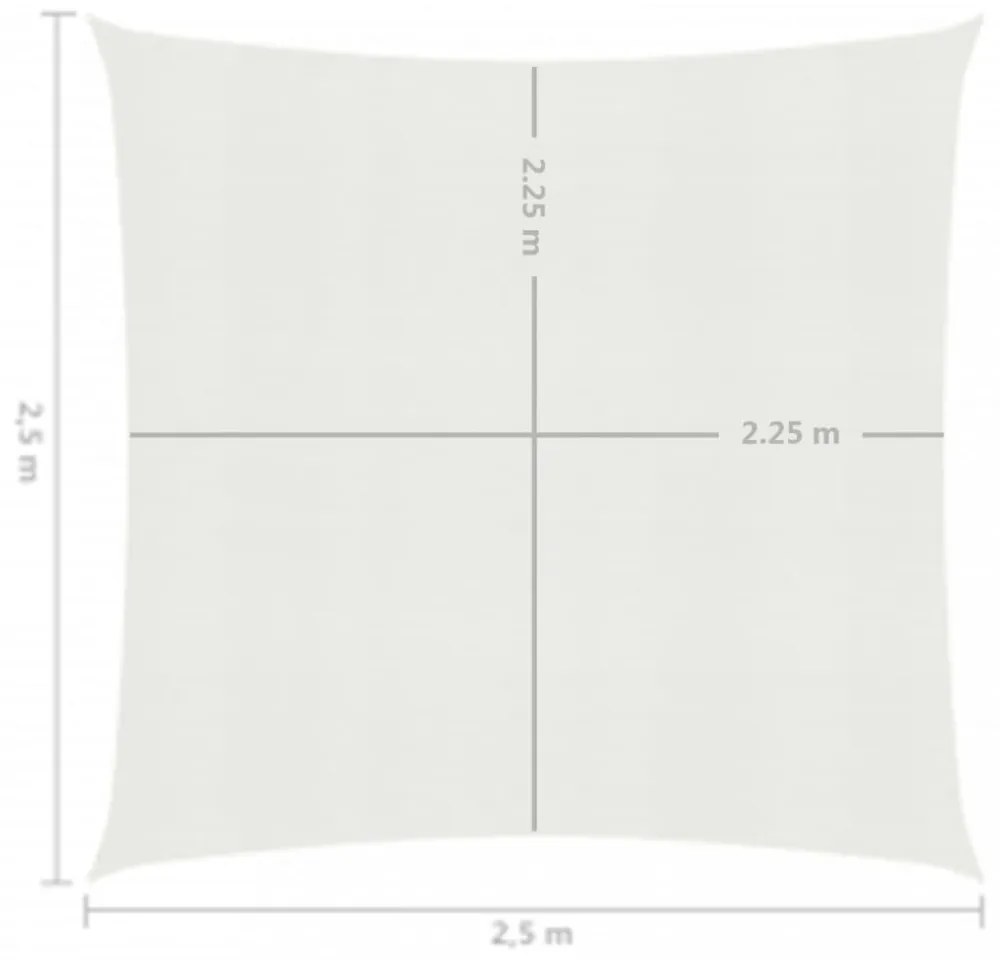 fehér HDPE napvitorla 160 g/m² 2,5 x 2,5 m