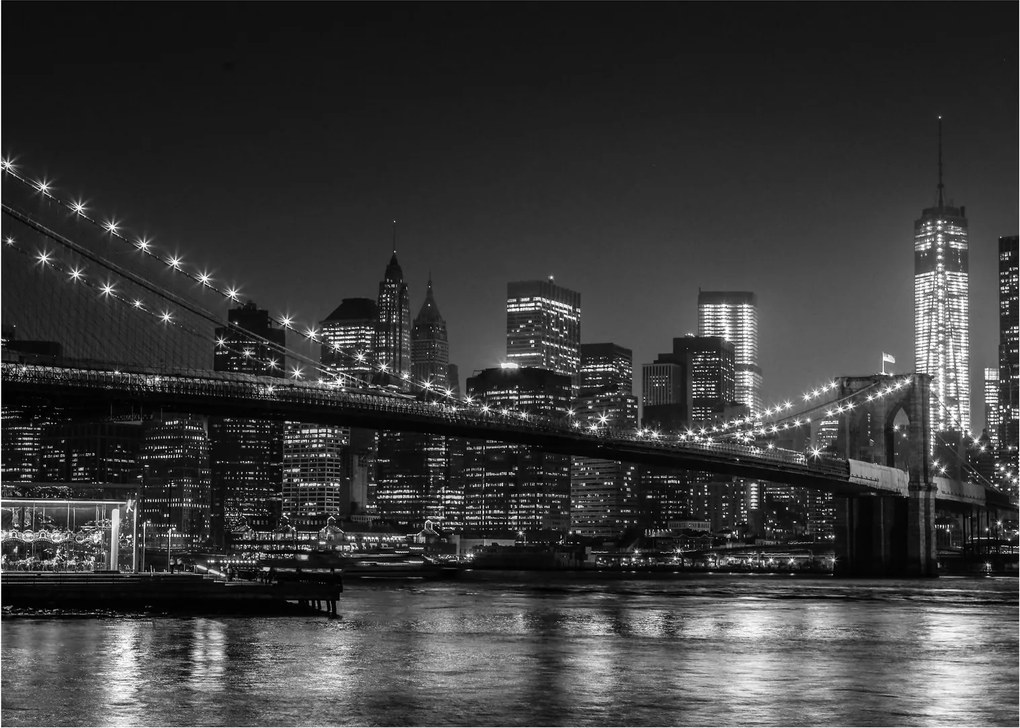 A New York-i Brooklyn-híd képe (üvegen) (70x50 cm)