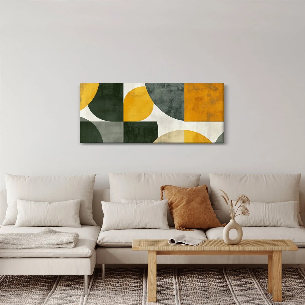 Kép - Olívazöld absztrakció (120x50 cm)