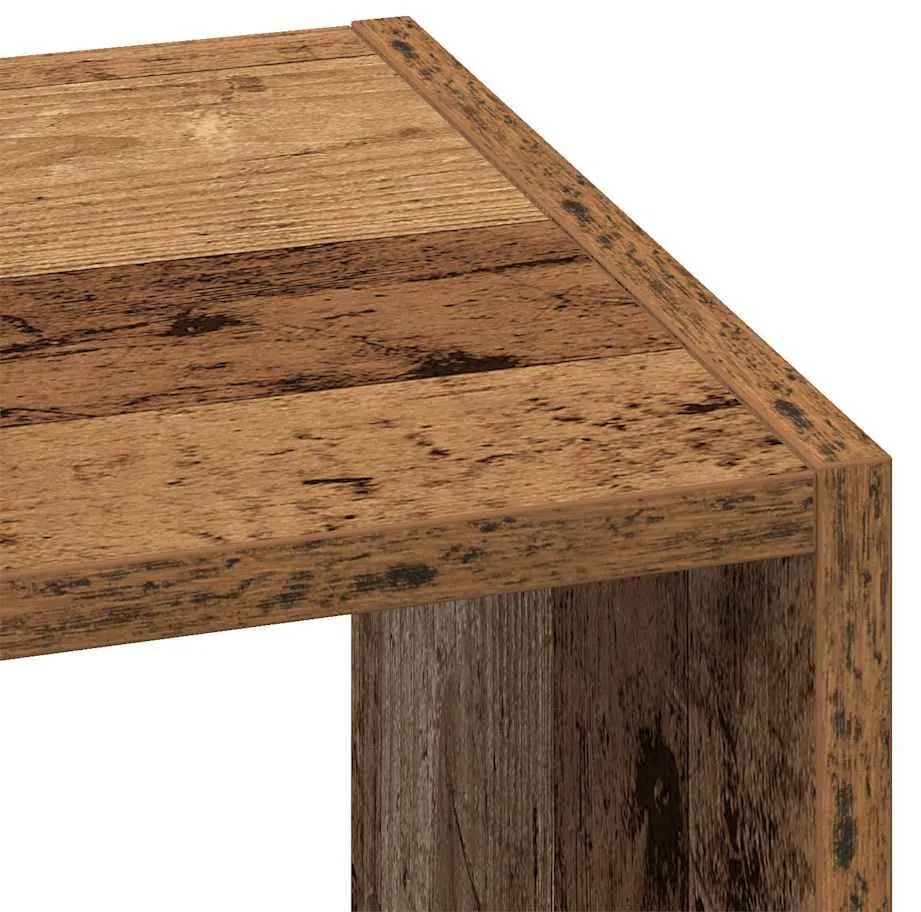 antik fa színű szerelt fa könyvespolc halmozható 30 x 30 x 80cm