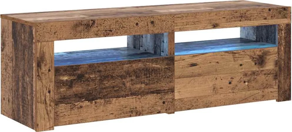 vidaXL antik fa színű szerelt fa TV-szekrény LED-ekkel 120x35x40 cm