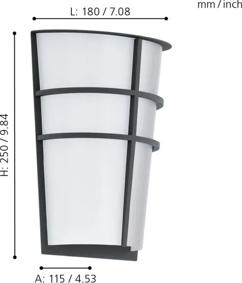 Eglo 94138 - BREGANZO LED kültéri fali lámpatest 2xLED/2,5W/230V IP44