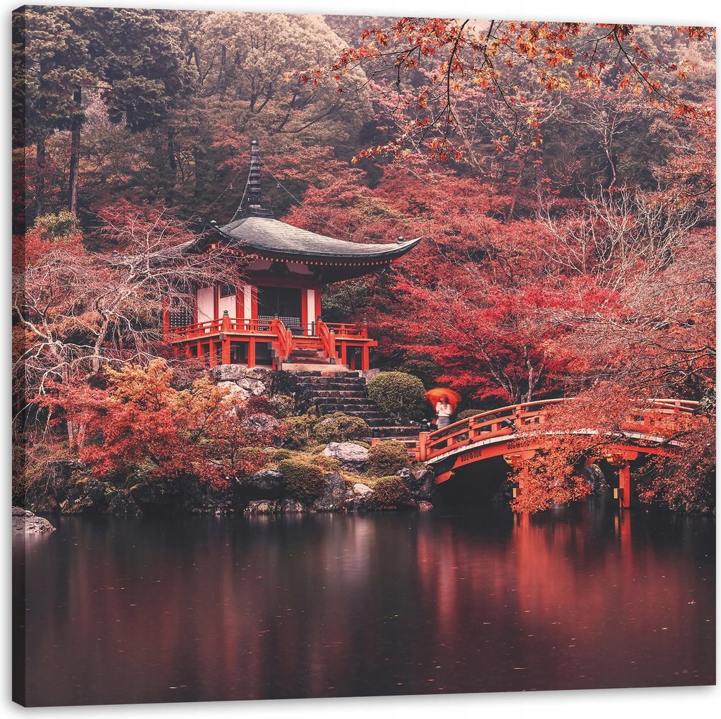 Vászonkép Fák Színes Japán Stílus Nyugalom 90X90 cm