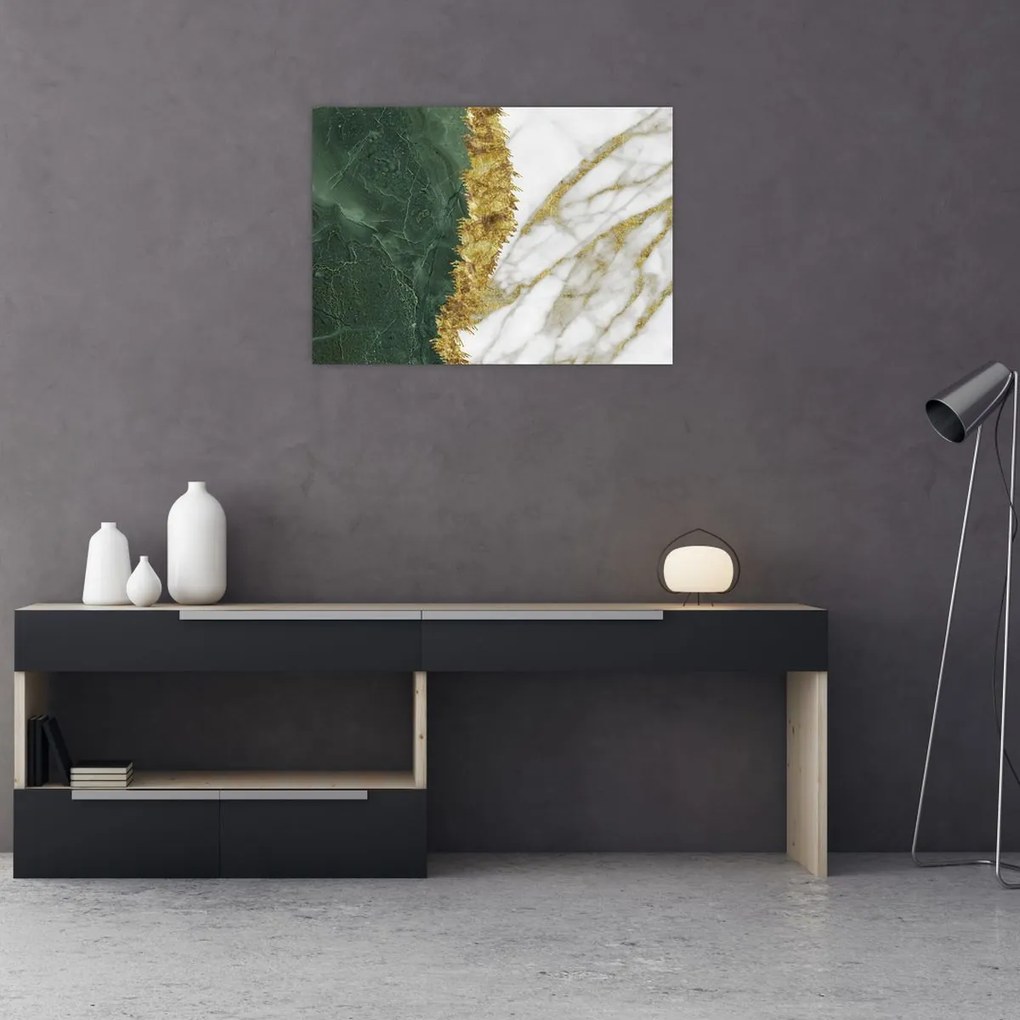 Üveg kép - Zöld márvány N⁰1 (70x50 cm)