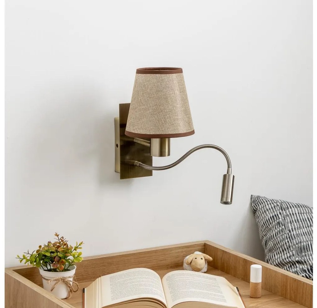 Brilagi - LED Fali lámpa NUBILA 1xE27/25W/230V + LED/3W réz/barna