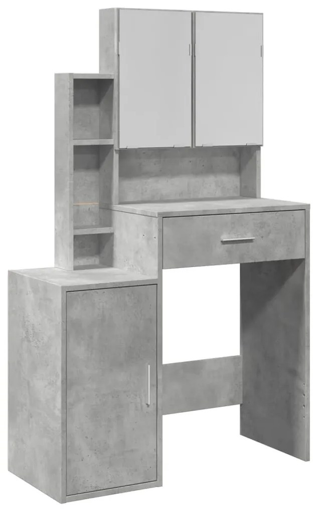 betonszürke fésülködőasztal szekrénnyel 80 x 35 x 132 cm