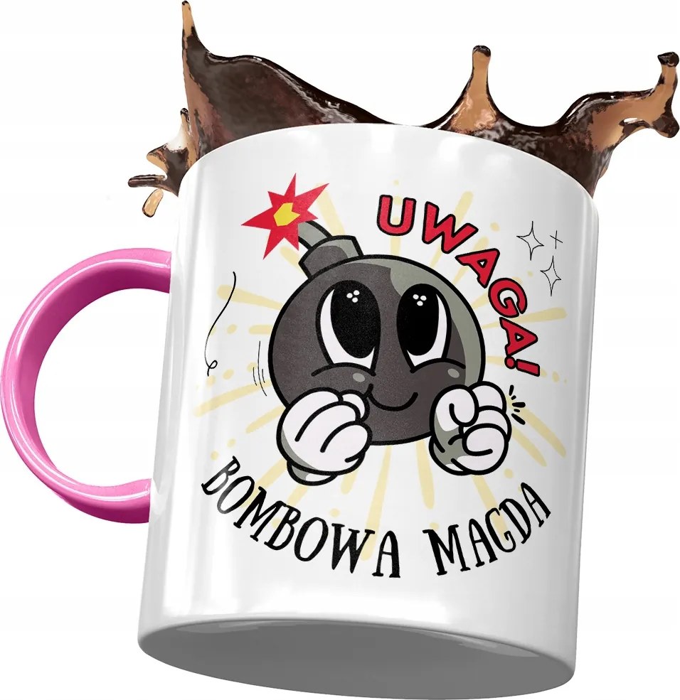 Rózsaszín Bögre Magdolna Ajándék Nyomtatott Fotóval