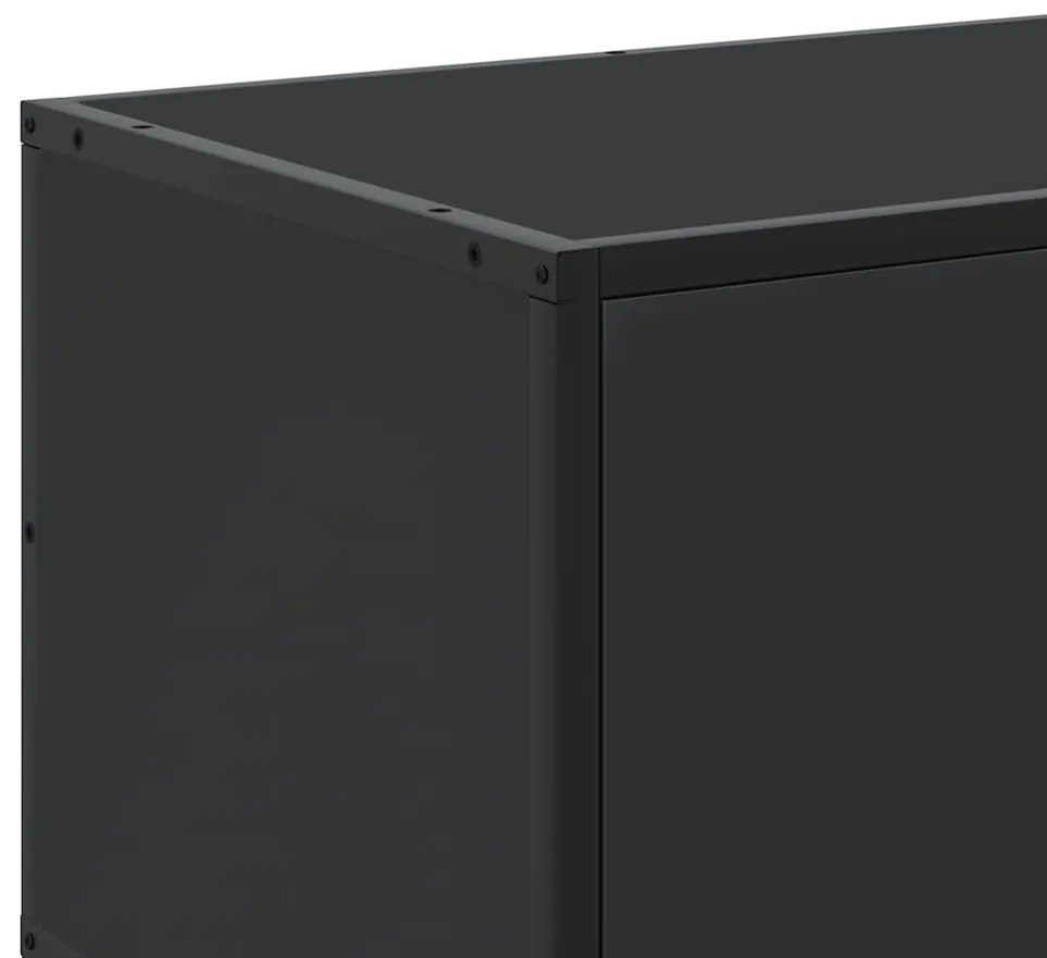 fekete szerelt fa és fém TV-szekrény 120x35x41 cm