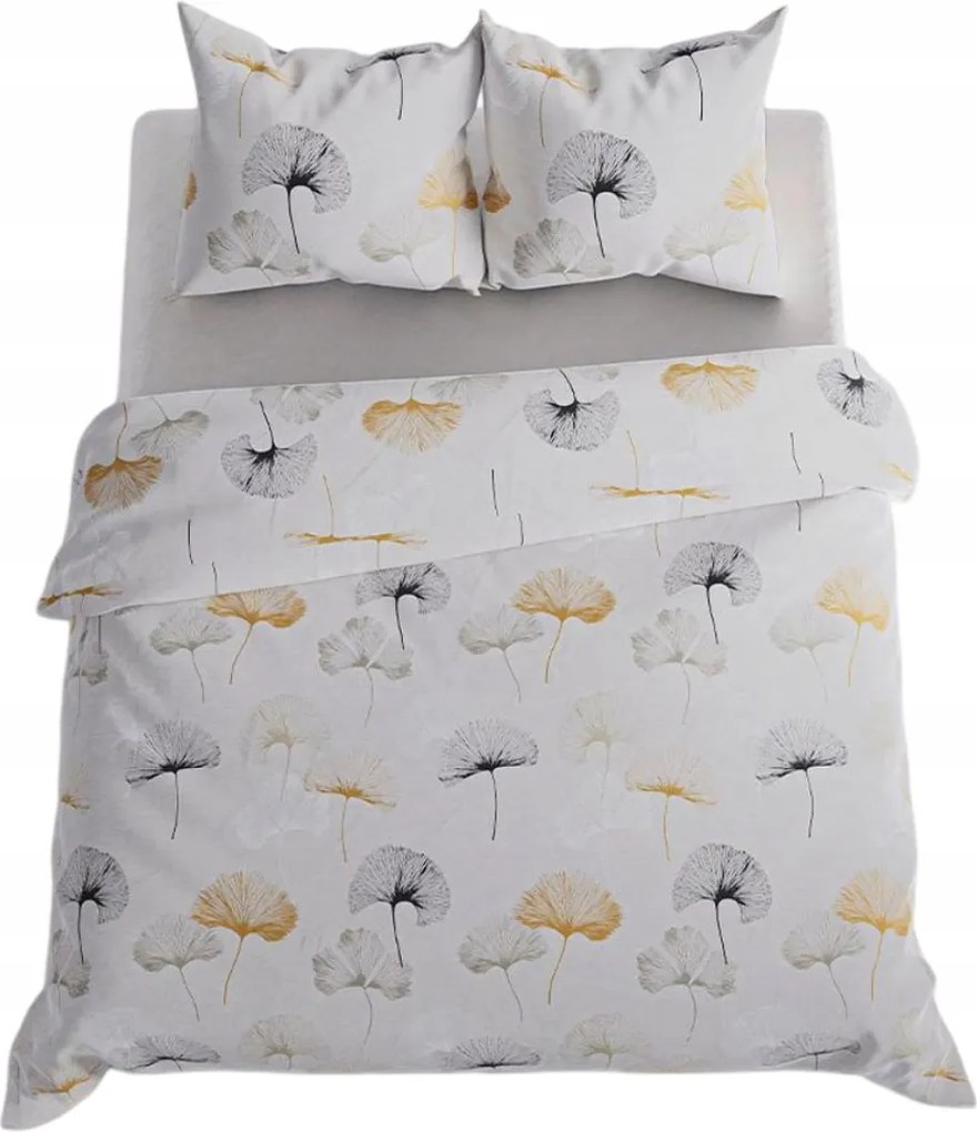 Ginko ágyneműhuzat garnitúra szatén pamutból 220x200 ginkgo levél