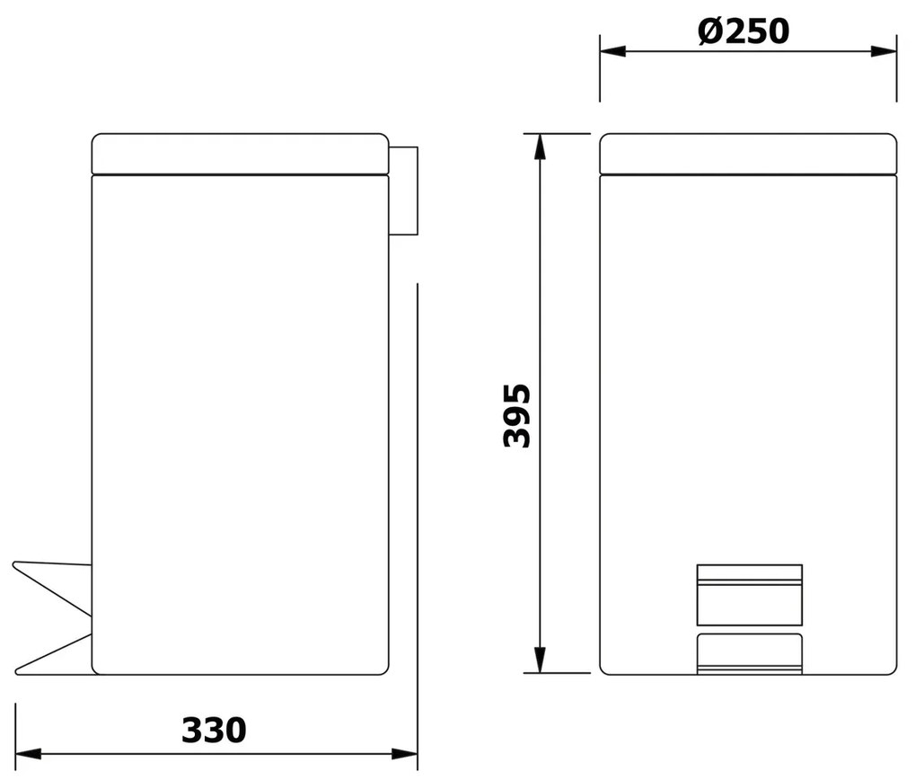 AQUALINE 27112 Simple line hulladékkosár kerek 12 l, rozsdamentes acél