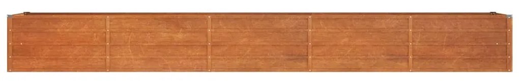 rozsda színű corten acél kerti magaságyás 400 x 80 x 45 cm