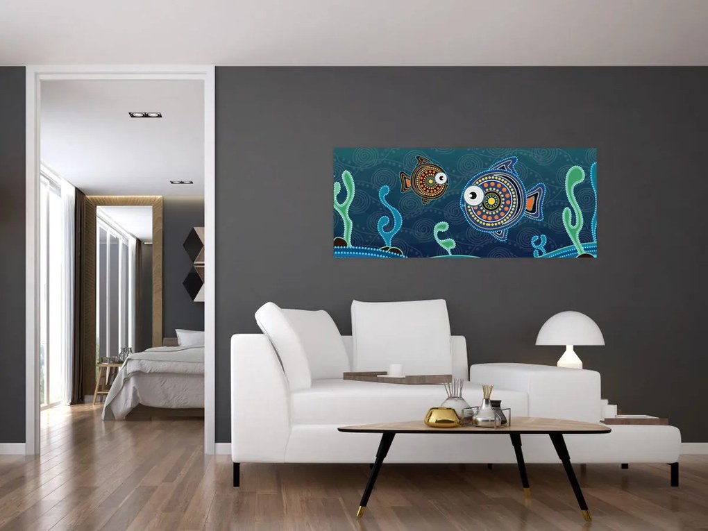 Kép - festett hal (120x50 cm)