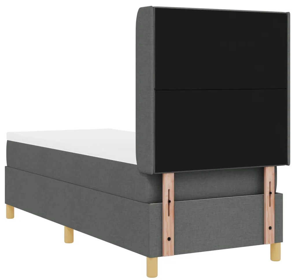 Boxspring Ágy Matrac és LED Sötétszürke 80x200 cm Szövet