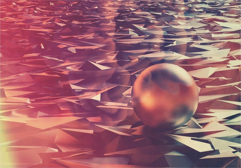 Fotótapéta Gömb Absztrakt Fém Lila Töredékek Geometria 460x300 +ragasztó