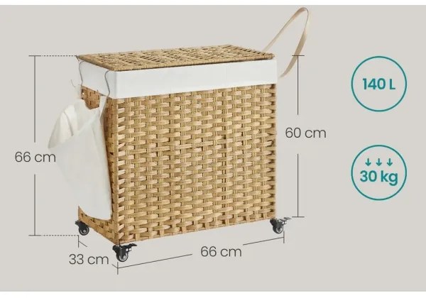 FLYN rattan szennyeskosár