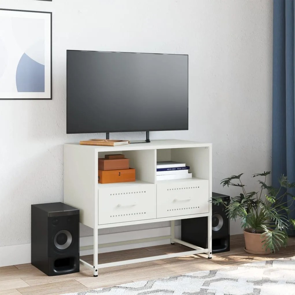 fehér acél TV-szekrény 68 x 39 x 60,5 cm