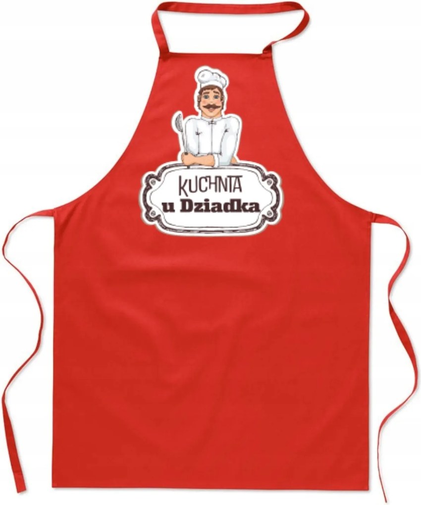 Konyhai Kötény piros Konyha A Nagypapánál ajándék FA_427_cw