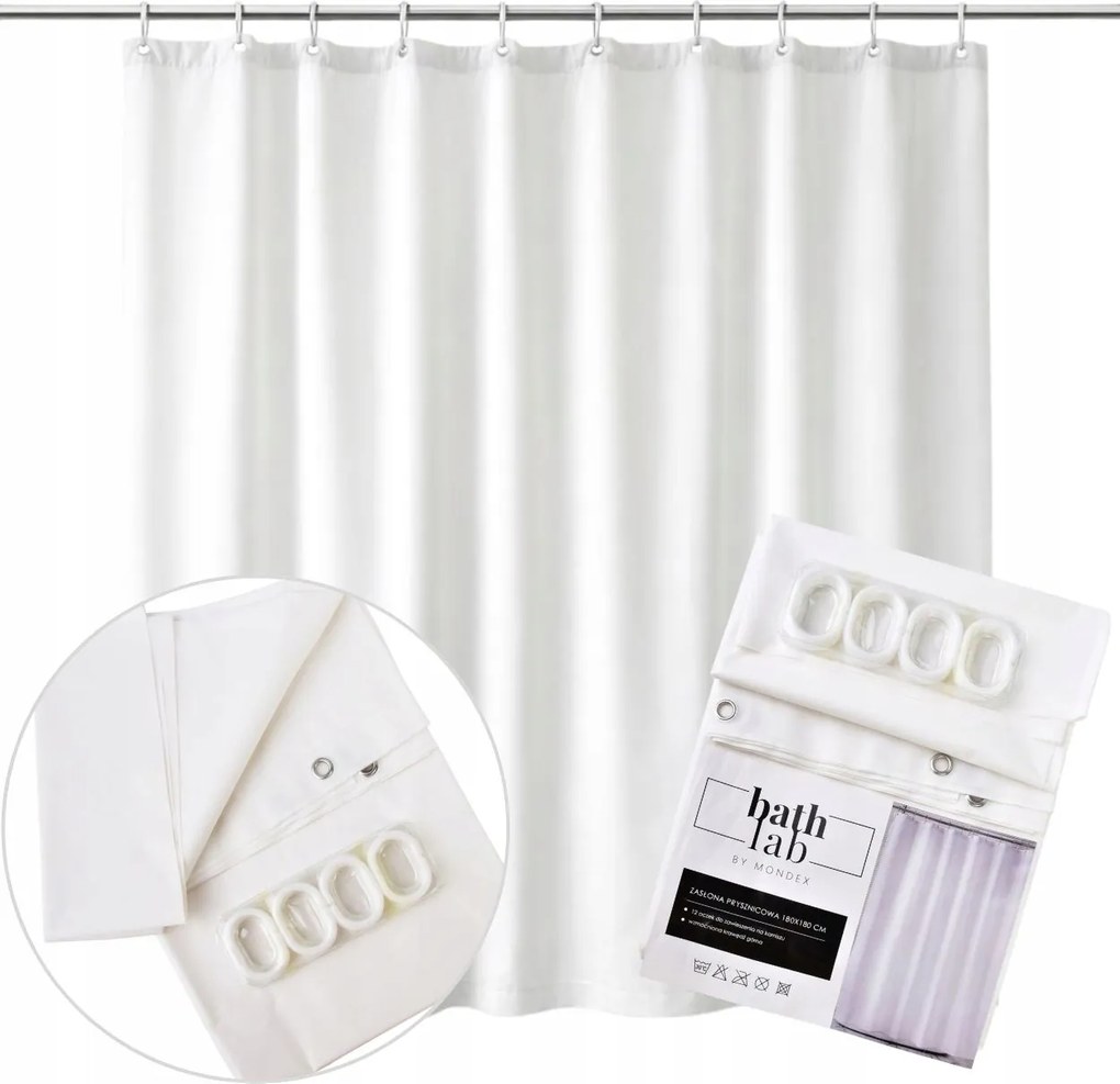Zuhanykabin Függönytartó kádhoz zuhanyfüggöny 180x180 cm