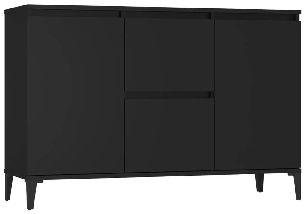 fekete szerelt fa tálalószekrény 102 x 35 x 70 cm