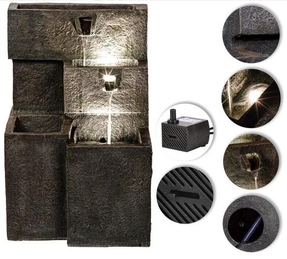 STILISTA Kerti szökőkút 48 x 42 x 76 cm vízlépcsők