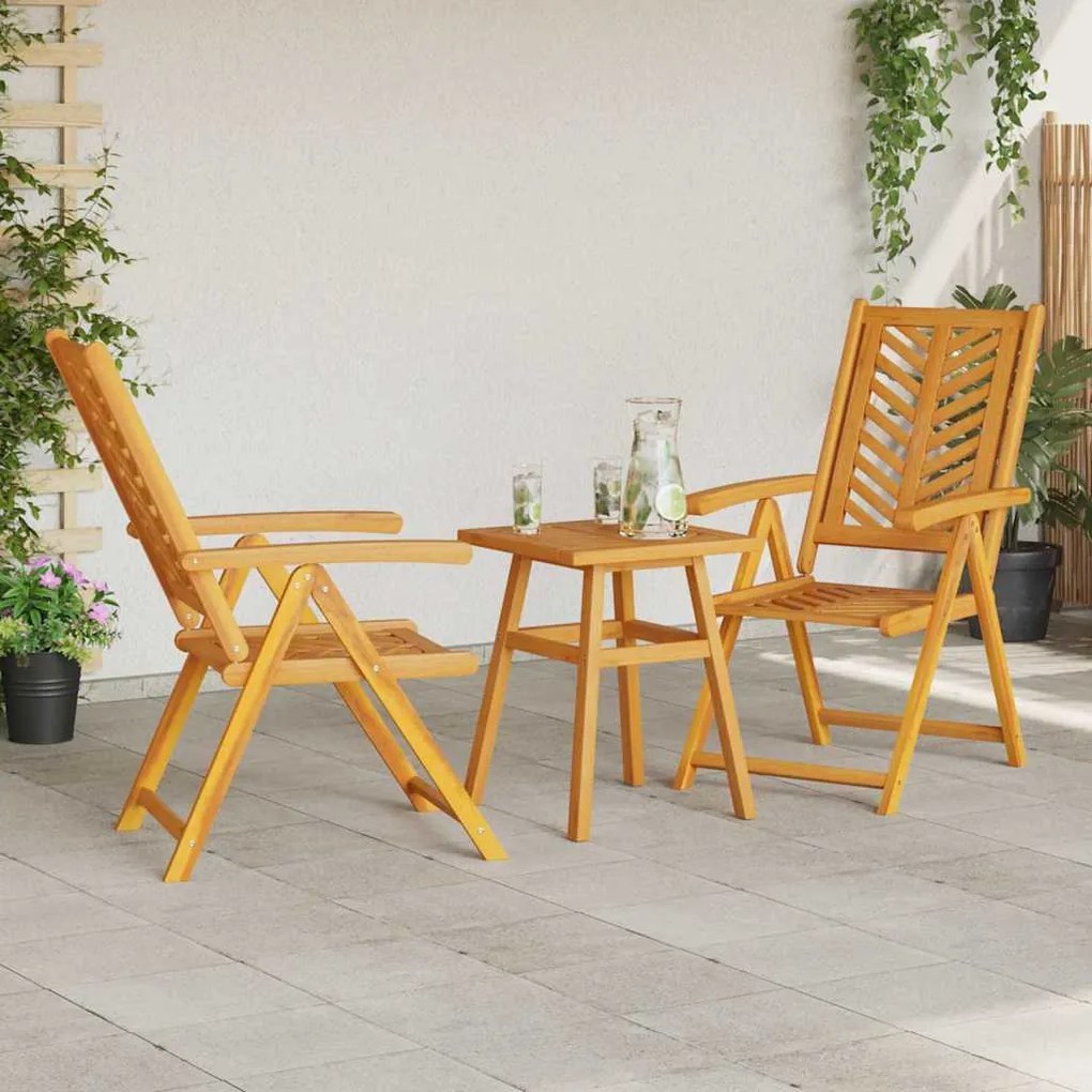 Kert Bistro Készlet 3 pcs Barna tömör akácfa