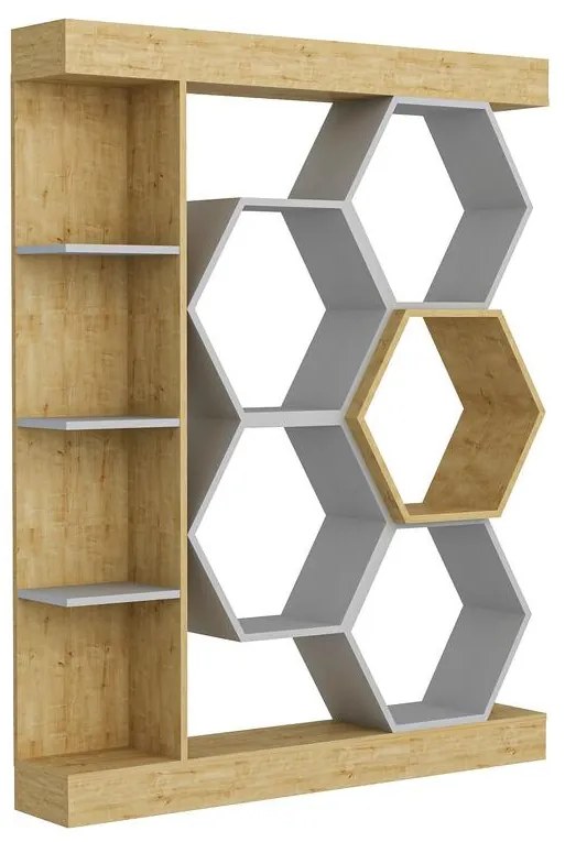 könyvespolc Sueno - White, Oak