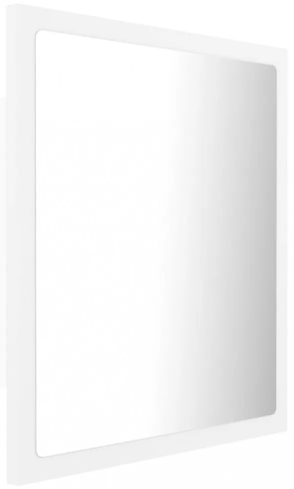 fehér akril LED-es fürdőszobai tükör 40 x 8,5 x 37 cm