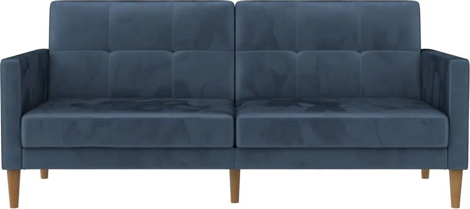 Kék bársony kinyitható kanapé 207 cm Lilly – Støraa